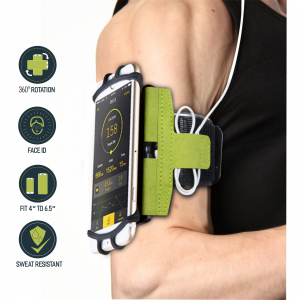 Husa Banderola pentru brat / mana cu 360° rotire si cu acces usor la ecran, pentru alergat, sala, bicicleta, drumetii, Verde [2]