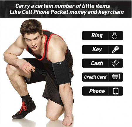 Husa banderola telefon pentru brat/mana alergat, sala, plimbari, yoga, jogging, ideas4comfort, marimi S, M, L, negru [6]