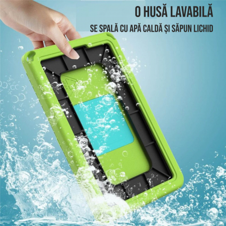 Husa protectie tableta fata/spate pentru copii, compatibila cu Samsung Galaxy TAB A7 Lite 8.7" T220/T225, TAB A 8" T290/295 2019, cu suport-inel, spuma [6]