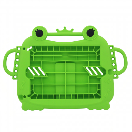 Husa protectie tableta, pentru copii, silicon, iPad Air, iPad Air 2, iPad Pro 9.7, iPad New 9.7, protectie silicon, acces la toate porturile, Broasca (verde, albastru, roz) [6]
