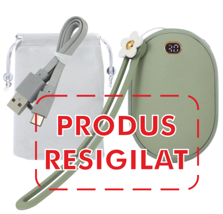 Ingrijire personala - Incalzitor de maini cu powerbank 10000mAh, 12W, incarcare USB tip C, 2 trepte incalzire, pana la 6 ore de functionare, RESIGILAT