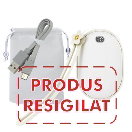 Ingrijire personala - Incalzitor de maini cu powerbank 10000mAh, 12W, incarcare USB tip C, 2 trepte incalzire, pana la 6 ore de functionare, RESIGILAT