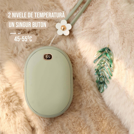 Incalzitor de maini Ideas4Comfort cu powerbank 10000mAh, 12W, incarcare USB tip C, 2 trepte incalzire, pana la 6 ore de functionare [7]