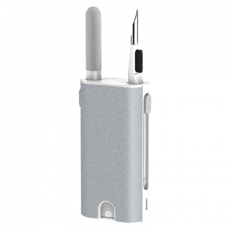 Ingrijire personala - Kit de curatare 5 in 1 pentru AirPods, Earbuds, casti wireless, smartphone, tastatura, bord masina, Ideas4comfort, universal, gri