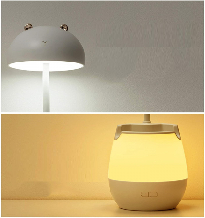 Lampa de birou cu suport pixuri reglabila, lampa de veghe poratbila, USB reincarcabila, BPA-free, Ursulet, maro [6]