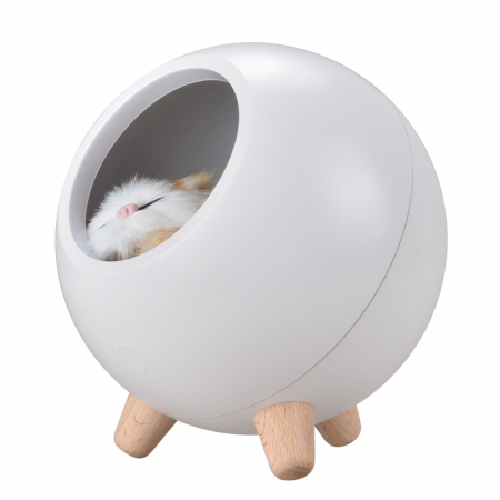 Lampi de veghe - Lampa de veghe pentru copii cu boxa bluetooth, portabila, LED, Ideas4Comfort, reincarcabila USB, Casuta Pisicii - 3 culori