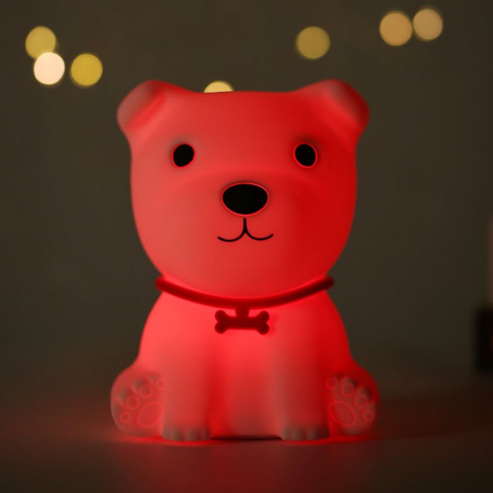 Lampa de veghe copii LED catelus silicon BPA free 7 culori USB [8]