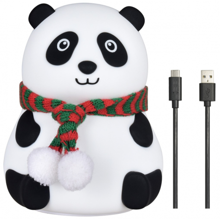 Lampi de veghe - Lampa de veghe portabila cu 7 culori de LEDuri, silicon BPA-free, reincarcabila USB, sensor tactil touch-control, lampa de noapte Ursuletul Panda