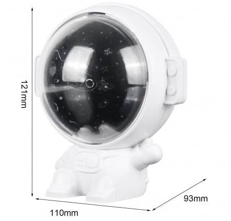 Lampa proiector portabila pentru copii, cu LED si melodii, Ideas4Comfort, 3 culori lumina reglabila, 3 filme de proiectie, reincarcabila USB, Astronaut, roz [1]