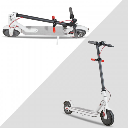Maner ghidon suplimentar trotineta, scuter, 23 cm, reglabil, mansoane din silicon, ghidon de copil pentru trotineta, Ideas4Comfort, rosu [3]