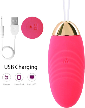 Mini vibrator Erotic Bullet 8 cm din silicon medicinal, cu 10 moduri de vibratii, reincarcabil USB, rezistent la apa, jucarie sexuala femei, cupluri, cu masca dantelata, panglica de ochi, lenjerie [2]