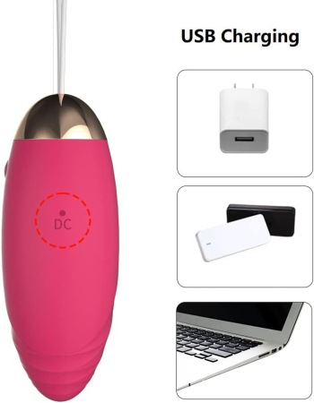 Mini vibrator Erotic Bullet 8 cm din silicon medicinal, cu 10 moduri de vibratii, reincarcabil USB, rezistent la apa, jucarie sexuala femei, cupluri, cu masca dantelata, panglica de ochi, lenjerie [3]