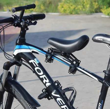 Scaun copil pentru bicicleta cu montaj pe cadru cu ghidon auxiliar pentru copil, varsta 2-5 ani, capacitate 22 kg, cu suport pentru picioare, negru [7]
