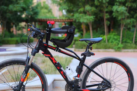 Scaun de copil pentru bicicleta cu prindere pe bara orizontala din fata, centuri de siguranta, sarcina maxima 20 kg, suport picioare [18]