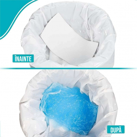 Set 20 saci urinari de unica folosinta 67x41 cm cu snur si 20 de absorbanti urinari tip paduri 13x25 cm pentru plosca urinara, toaleta de camera sau scaun WC [3]