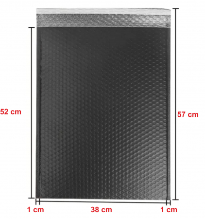 Set 30 plicuri antisoc cu bule 380x520 mm (bubble bag), impermeabile, cu lipire autoadeziva, plicuri pentru curierat, corespondenta, depozitare, Ideas4Comfort, negru [1]
