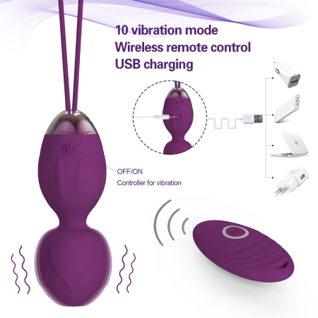 Set 4 bile Kegel vaginale din silicon medicinal, cu telecomanda, rezistente la apa, cu masca dantelata, panglica satinata de ochi, lenjerie din plasa elastica incluse [6]