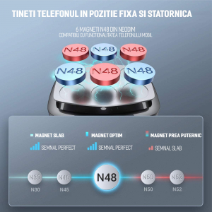 Suport telefon auto magnetic grila ventilatie rotire 360 universal [7]