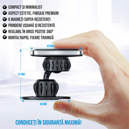 Suport magnetic pentru telefon pe bordul masinii [3]