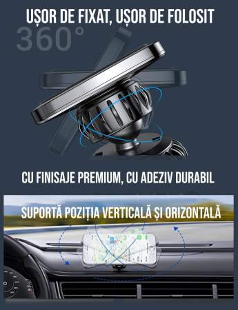 Suport magnetic pentru telefon pe bordul masinii [2]