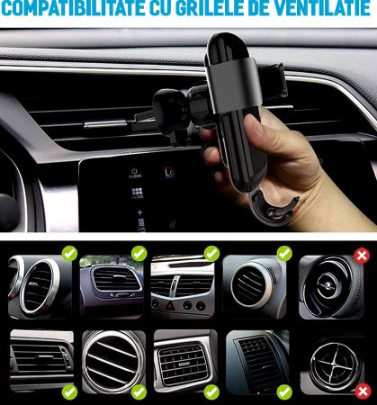 Suport de telefon cu MagSafe pentru masina, 20 de magneti puternici, suport magnetic pentru grila de ventilatie auto, rotative, compatibil cu iPhone 17 16 15 14 13 Pro Plus Max - Copie [5]