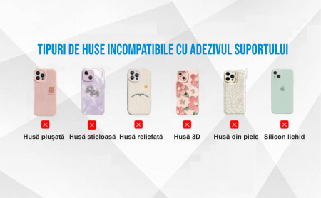 Inel pentru telefon cu suport magnetic, compact, cu functia stand de birou si agatatoare, adeziv 3M, rotativ 360⁰, universal, negru/argintiu/roz [9]