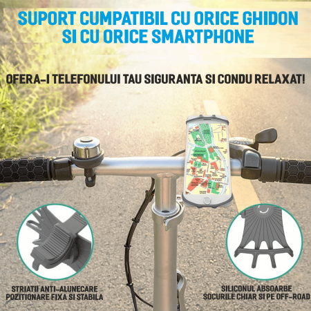 Suport telefon bicicleta universal din silicon cu rotire 360 [1]