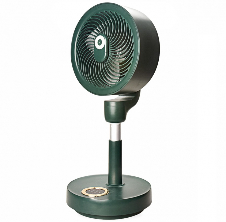 Ventilator cu picior reglabil pe inaltime, Ideas4Comfort, rotativ, portabil, telecomanda, reincarcabil USB, acumulatori 10000mAh, cu talpa rotunda, verde - RESIGILAT [5]