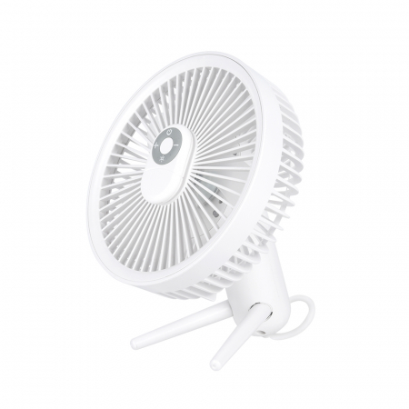 Ventilator cu trepied si carlig-suport rotativ, portabil, telVentilator portabil cu telecomanda si lampa LED, reincarcabil USB, 4 viteze, putere 8W, acumulatori 4000mAh, pentru birou, dormitor, terasa [7]