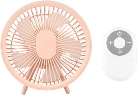 Ventilator cu trepied si carlig-suport rotativ, portabil, telVentilator portabil cu telecomanda si lampa LED, reincarcabil USB, 4 viteze, putere 8W, acumulatori 4000mAh, pentru birou, dormitor, terasa [2]
