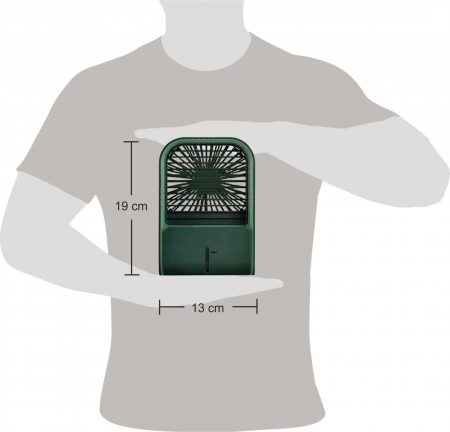 Ventilator cu umidificare portabil Ideas4Comfort, reincarcabil USB, 3 viteze, 2 moduri pulverizare, rezervor apa 330 ml, 6.5 W, autonomie 6 ore, verde [8]