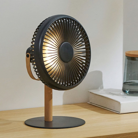 Ventilator cu carlig agatatoare/suport, portabil, telecomanda, reincarcabil USB, acumulatori 4000mAh, cu lampa LED incorporata [1]