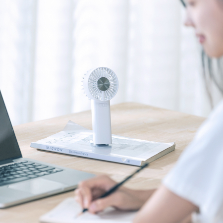 Ventilator de mana cu electrod de racire CoolDiscMaster, portabil, 3 trepte ventilatie, incarcare USB, pana la 6 ore de functionare, acumulator 4000 mAh, 4.2 W, alb [3]
