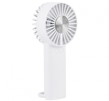 Ventilatoare - Ventilator de mana cu electrod de racire CoolDiscMaster, portabil, 3 trepte ventilatie, incarcare USB, pana la 6 ore de functionare, acumulator 4000 mAh, 4.2 W, alb