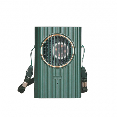 Ventilatoare - Ventilator portabil, 3 trepte ventilatie, incarcare USB, acumulator 2000 mAh, 4 W, Ideas4Comfort, verde