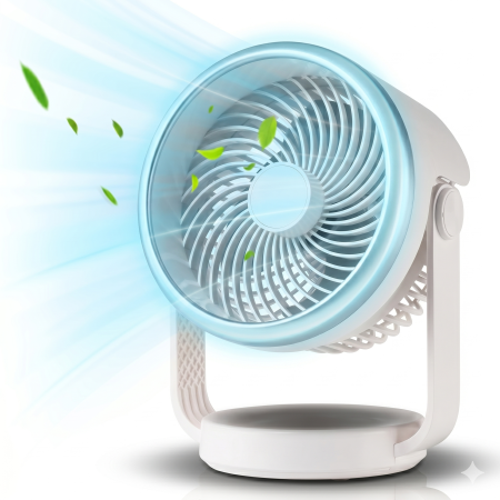 Ventilatoare - Ventilator portabil USB cu telecomanda si LED, reincarcabil 4000mAh, camping birou casa