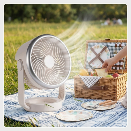 Ventilator portabil USB cu telecomanda si LED, reincarcabil 4000mAh, camping birou casa [5]