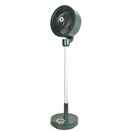 Ventilator cu picior reglabil pe inaltime, Ideas4Comfort, rotativ, portabil, telecomanda, reincarcabil USB, acumulatori 10000mAh, cu talpa rotunda, verde - RESIGILAT [3]