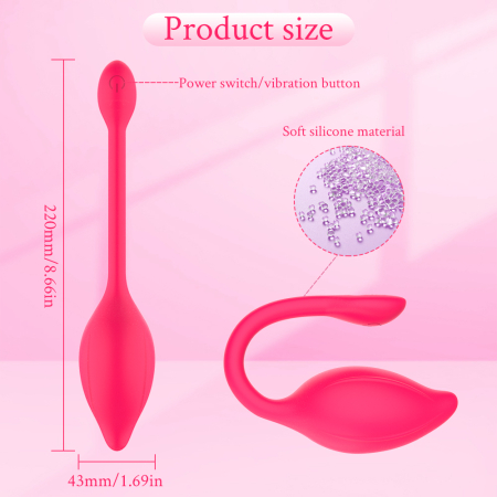 Vibrator cu aplicatie mobila, GABOS, 10 moduri de vibratii, silicon medical, reincarcabil USB, rezistent la apa, jucarie sexuala, cu masca dantelata, panglica satinata de ochi, lenjerie din plasa elas [6]