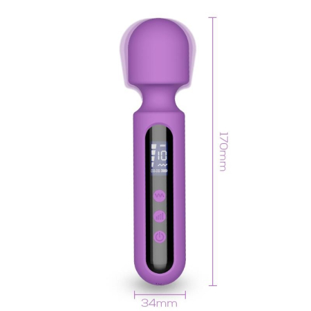 Vibrator cu ecran LED digital, 4 trepte intensitate, 10 moduri de vibratie, cu 3 adaptoare pentru clitoris, punctul G si mameloane, masca dantelata, panglica satinata de ochi, lenjerie din plasa [5]
