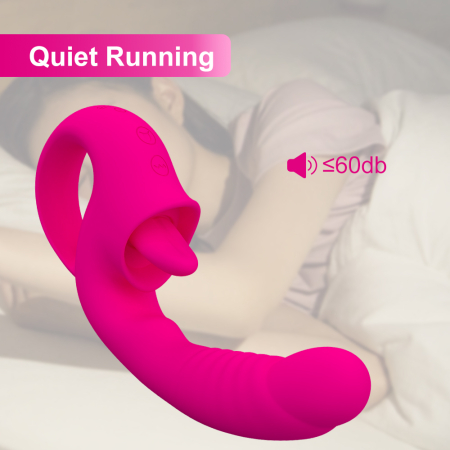 Vibrator dublu cu limba, GABOS, cu 10 moduri de vibratii, silicon medical, reincarcabil USB, rezistent la apa, jucarie sexuala, cu masca dantelata, panglica satinata de ochi [5]