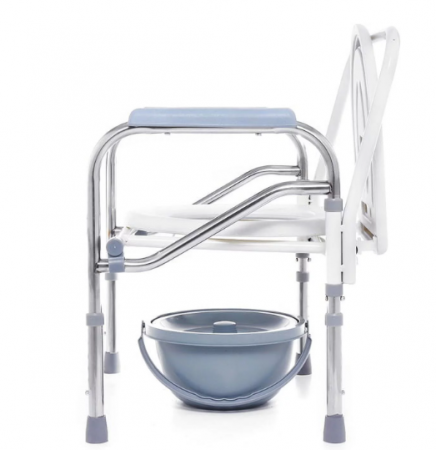 WC de camera din aluminiu si plastic dur, sarcina 100 kg, inaltime reglabila, cu suport hartie igienica, toaleta mobila cu inaltime reglabila, 2 x vase de colectare [7]