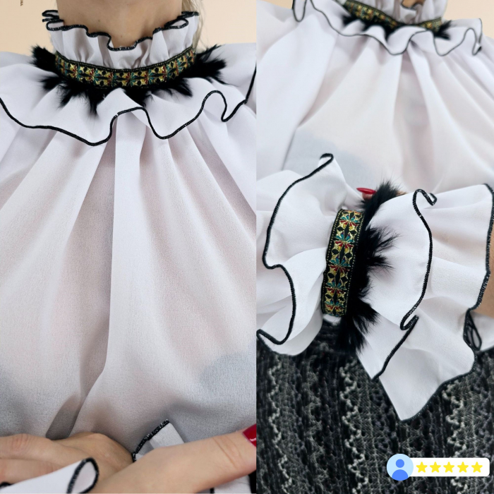 Bluza alba stilizata traditional Amalia 2 [11]