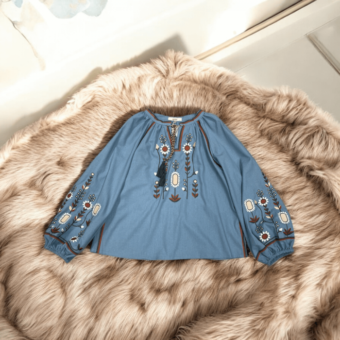 Bluza brodata cu motive florale - Alex [4]