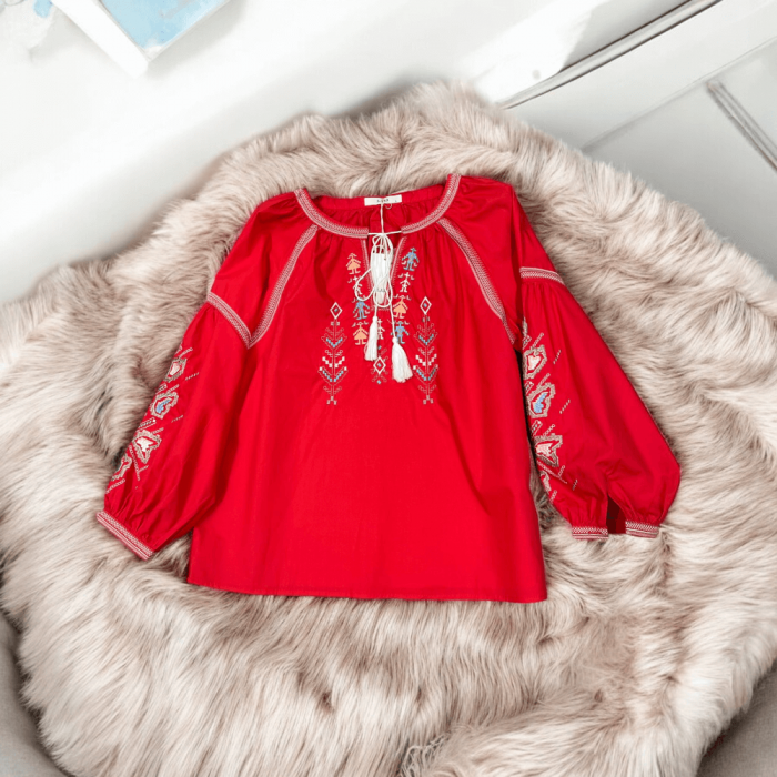Bluza brodata cu motive geometrice - Hora [2]