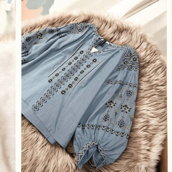 Bluza brodata cu motive geometrice - Lana [3]