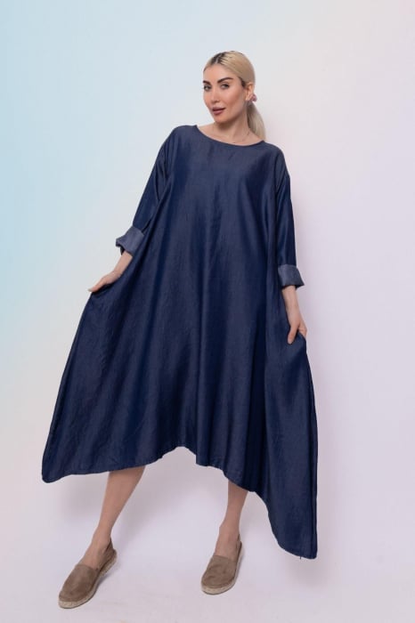 Rochie imitatie denim asimetrica Rochie imitatie denim asimetrica