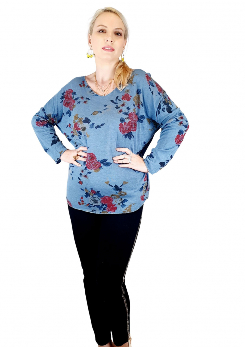 Bluza de dama cu imprimeu, maneci lungi (5)