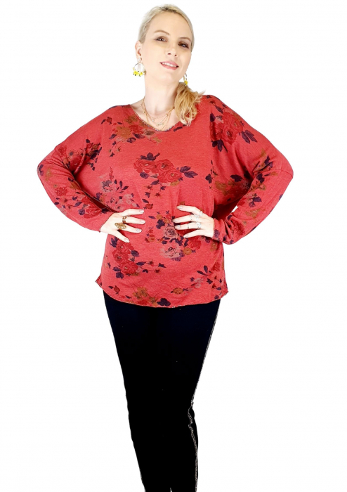 Bluza de dama cu imprimeu, maneci lungi (6)