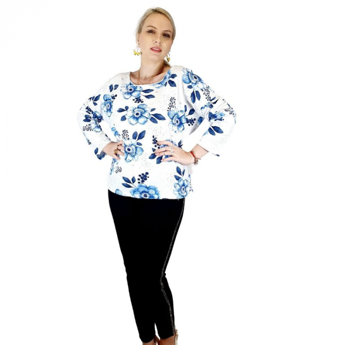 Bluza de dama cu imprimeu, maneci lungi (7)